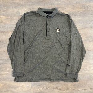 Mens Reebok NFL Owners Edition Long Sleeve Polo Shirt - Gray Sz XL